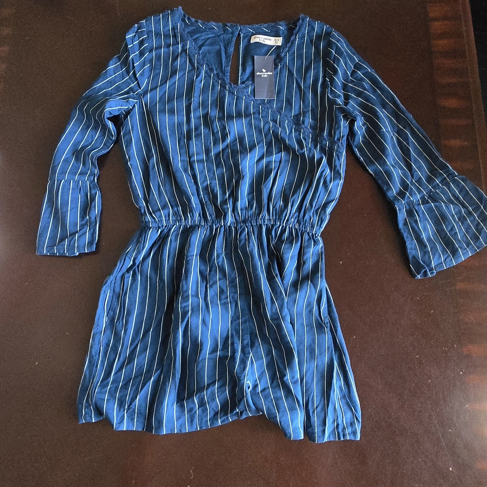 Abercrombie Girls Navy Striped Dress
